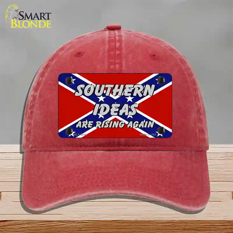 Southern Ideas Risin Again Novelty License Plate Hat Unconstructed Cotton / Red