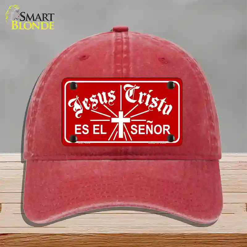 Jesus Cristo Novelty License Plate Hat Unconstructed Cotton / Red