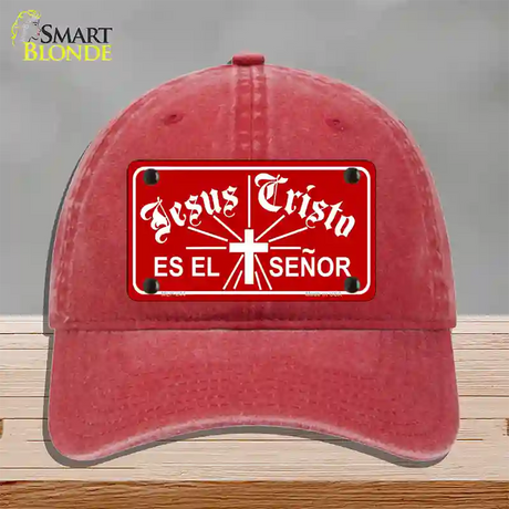 Jesus Cristo Novelty License Plate Hat Unconstructed Cotton / Red