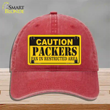 Caution Packers Novelty License Plate Hat Unconstructed Cotton / Red