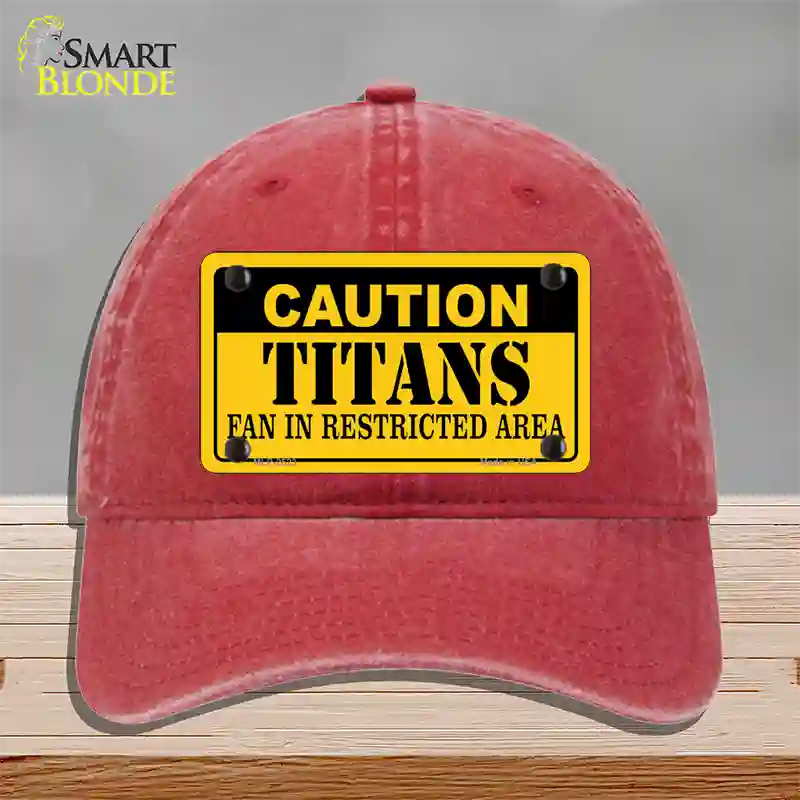 Caution Titans Novelty License Plate Hat Unconstructed Cotton / Red