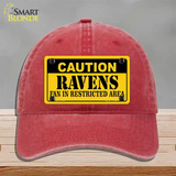 Caution Ravens Novelty License Plate Hat Unconstructed Cotton / Red