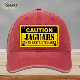 Caution Jaguars Novelty License Plate Hat Unconstructed Cotton / Red