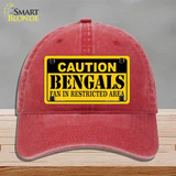 Caution Bengals Novelty License Plate Hat Unconstructed Cotton / Red