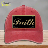 Faith Novelty License Plate Hat Unconstructed Cotton / Red