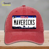 Mavericks Texas State Novelty License Plate Hat Unconstructed Cotton / Red