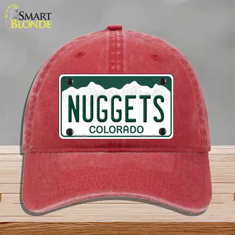 Nuggets Colorado State Novelty License Plate Hat Unconstructed Cotton / Red