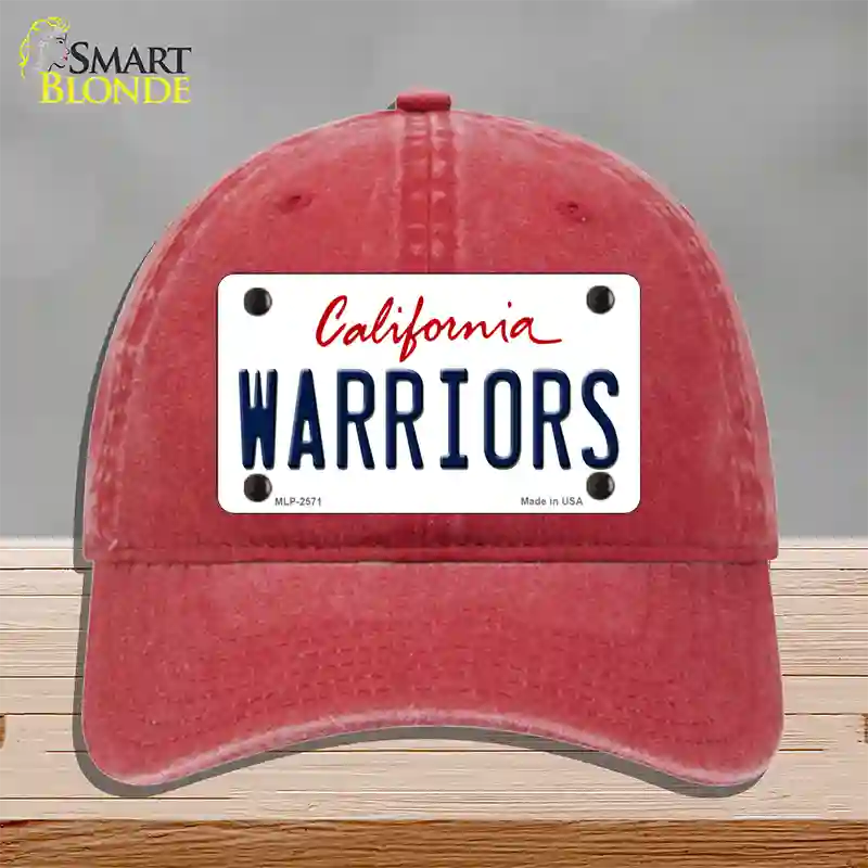 Warriors California State Novelty License Plate Hat Unconstructed Cotton / Red