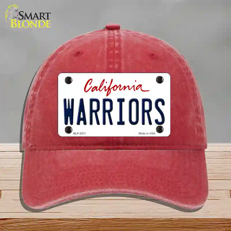 Warriors California State Novelty License Plate Hat Unconstructed Cotton / Red