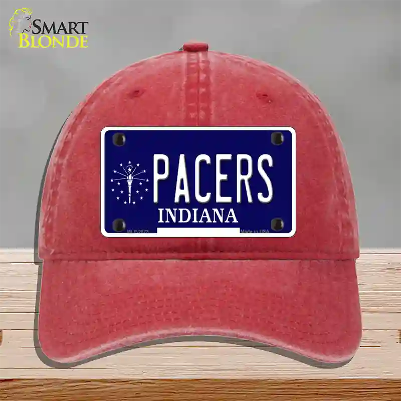 Pacers Indiana State Novelty License Plate Hat Unconstructed Cotton / Red