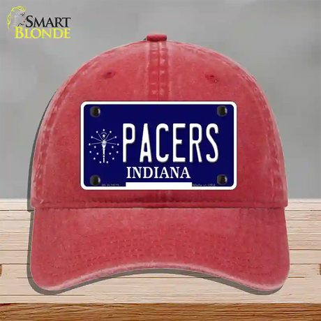 Pacers Indiana State Novelty License Plate Hat Unconstructed Cotton / Red