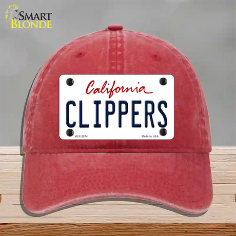 Clippers California State Novelty License Plate Hat Unconstructed Cotton / Red