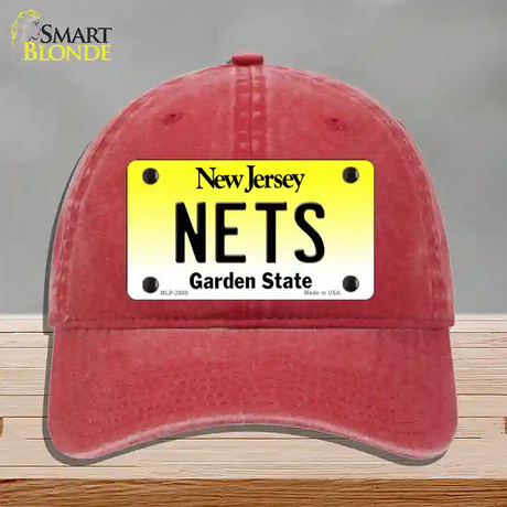 Nets New Jersey State Novelty License Plate Hat Unconstructed Cotton / Red