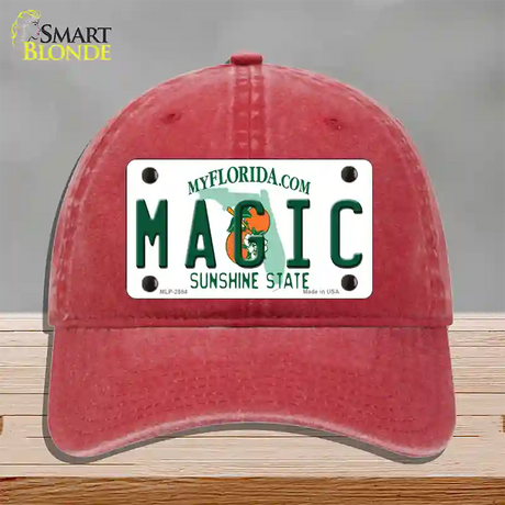 Magic Florida State Novelty License Plate Hat Unconstructed Cotton / Red