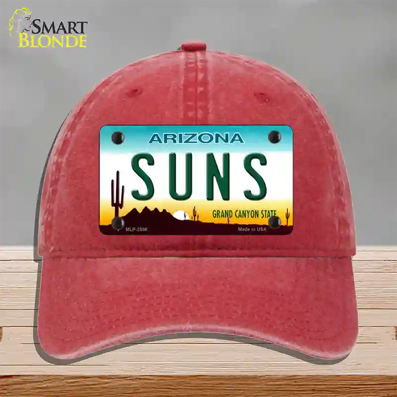 Suns Arizona State Novelty License Plate Hat Unconstructed Cotton / Red