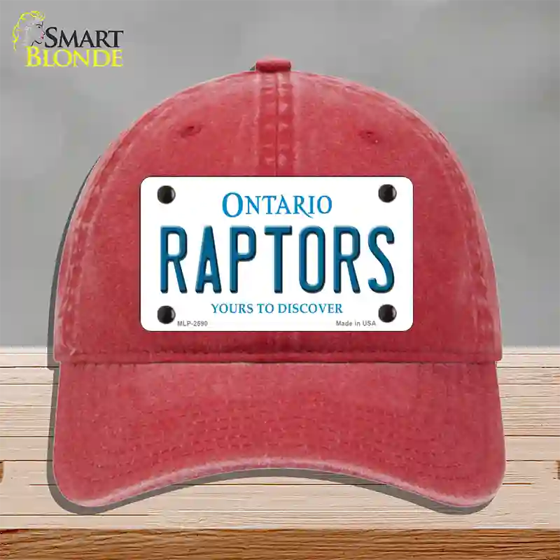 Raptors Ontario State Novelty License Plate Hat Unconstructed Cotton / Red