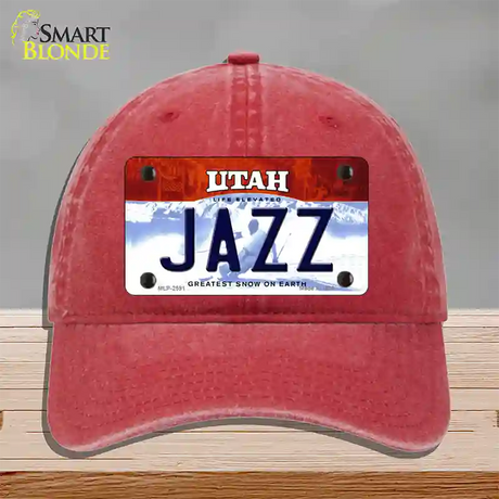 Jazz Utah State Novelty License Plate Hat Unconstructed Cotton / Red