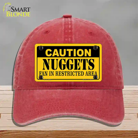 Caution Nuggets Fan Novelty License Plate Hat Unconstructed Cotton / Red