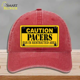 Caution Pacers Novelty License Plate Hat Unconstructed Cotton / Red