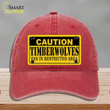 Caution Timberwolves Fan Novelty License Plate Hat Unconstructed Cotton / Red