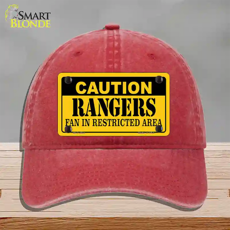 Caution Rangers Novelty License Plate Hat Unconstructed Cotton / Red