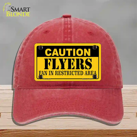 Caution Flyers Novelty License Plate Hat Unconstructed Cotton / Red