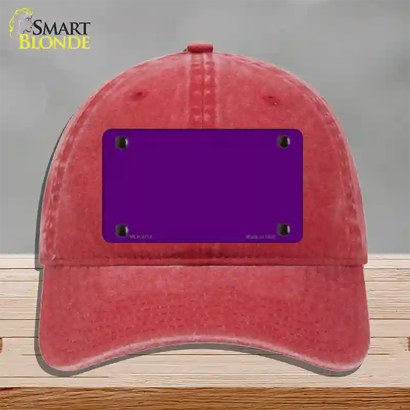 Purple Solid Novelty License Plate Hat Unconstructed Cotton / Red