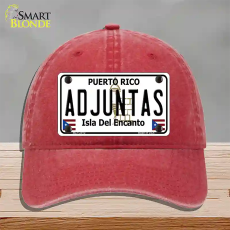 Adjuntas Novelty License Plate Hat Unconstructed Cotton / Red