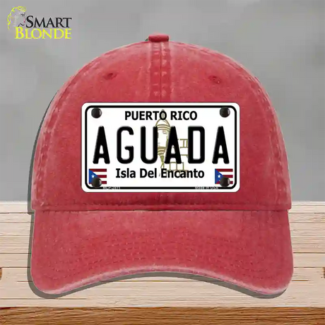 Aguada Puerto Rico Novelty License Plate Hat Unconstructed Cotton / Red