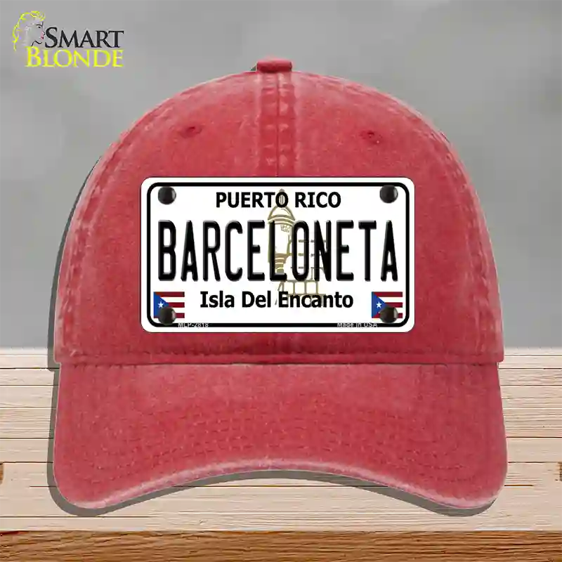 Barceloneta Novelty License Plate Hat Unconstructed Cotton / Red