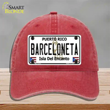 Barceloneta Novelty License Plate Hat Unconstructed Cotton / Red