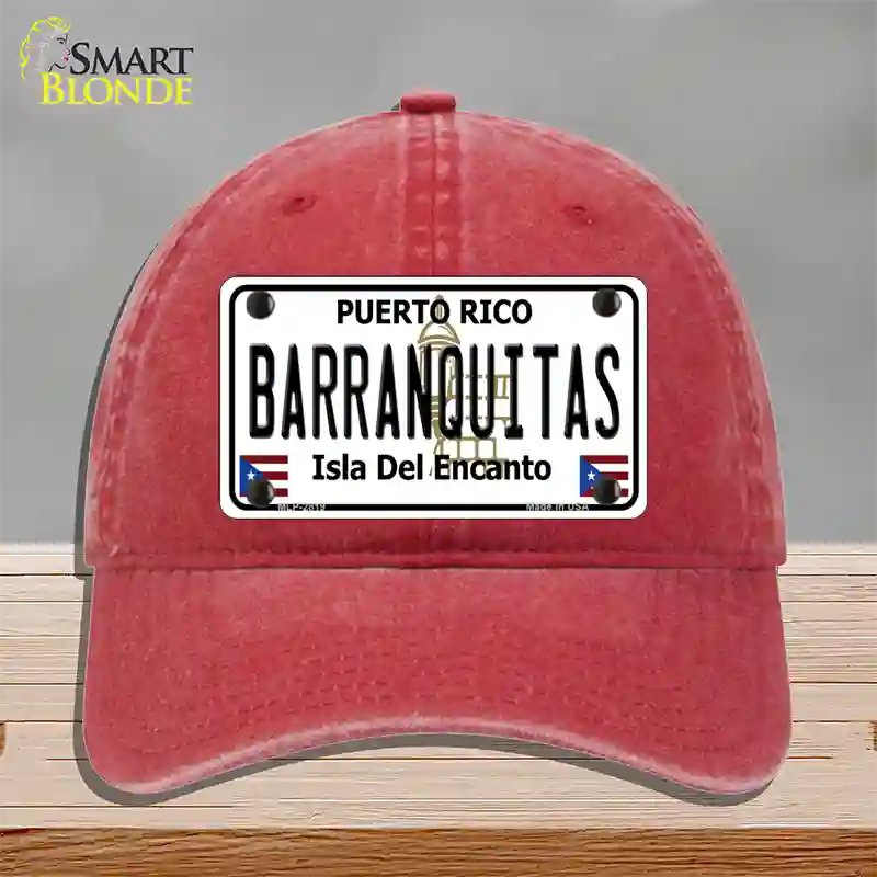 Barranquitas Novelty License Plate Hat Unconstructed Cotton / Red