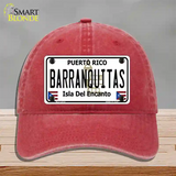 Barranquitas Novelty License Plate Hat Unconstructed Cotton / Red