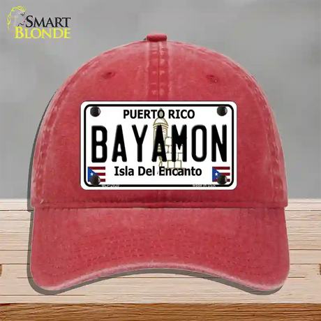 Bayamon Novelty License Plate Hat Unconstructed Cotton / Red