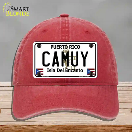 Camuy Novelty License Plate Hat Unconstructed Cotton / Red