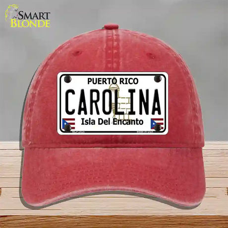 Carolina Novelty License Plate Hat Unconstructed Cotton / Red