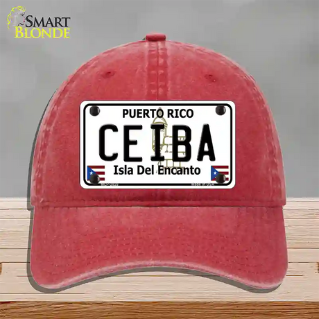 Ceiba Novelty License Plate Hat Unconstructed Cotton / Red