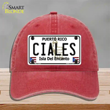 Ciales Novelty License Plate Hat Unconstructed Cotton / Red