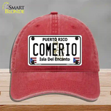 Comerio Novelty License Plate Hat Unconstructed Cotton / Red