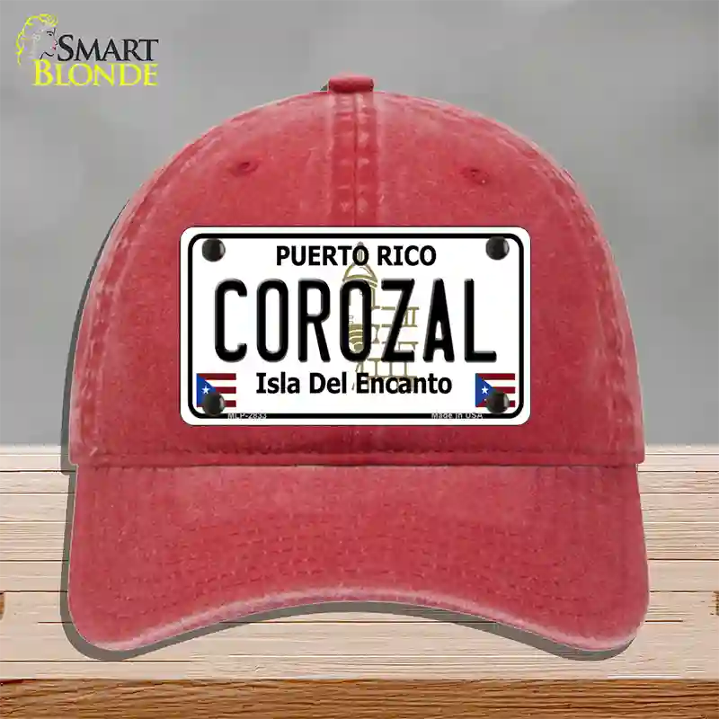 Corozal Novelty License Plate Hat Unconstructed Cotton / Red