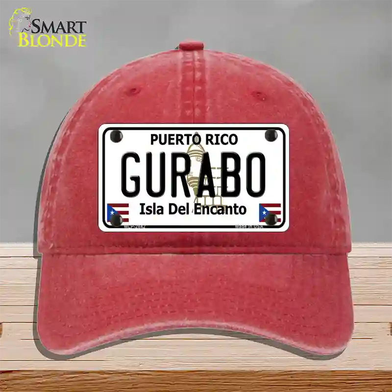 Gurabo Puerto Rico Novelty License Plate Hat Unconstructed Cotton / Red