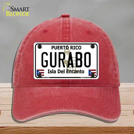 Gurabo Puerto Rico Novelty License Plate Hat Unconstructed Cotton / Red