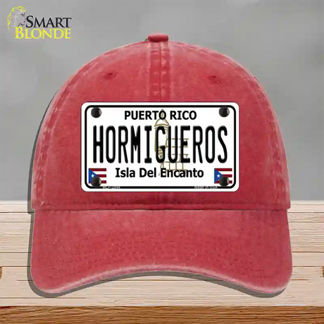 Hormiguesros Puerto Rico Novelty License Plate Hat Unconstructed Cotton / Red