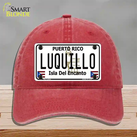 Luquillo Puerto Rico Novelt Novelty License Plate Hat Unconstructed Cotton / Red