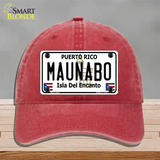 Maunabo Puerto Rico Novelty License Plate Hat Unconstructed Cotton / Red