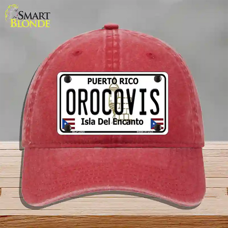 Orocovis Puerto Rico Novelty License Plate Hat Unconstructed Cotton / Red