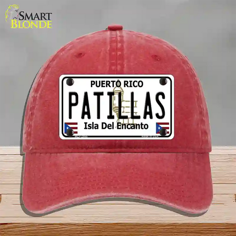 Patillas Puerto Rico Novelty License Plate Hat Unconstructed Cotton / Red