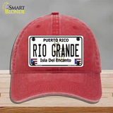 Rio Grande Puerto Rico Novelty License Plate Hat Unconstructed Cotton / Red