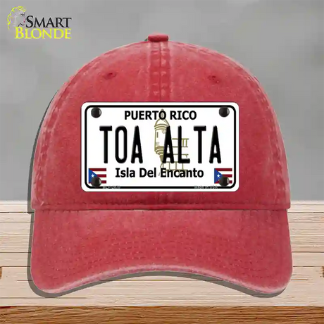 Toa Alta Puerto Rico Novelty License Plate Hat Unconstructed Cotton / Red