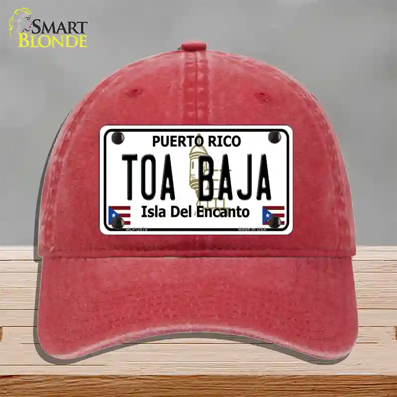 Toa Baja Puerto Rico Novelty License Plate Hat Unconstructed Cotton / Red